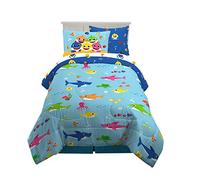 Franco Comforter and Sheet Set with Sham, Microfiber, Baby Shark, 5 Piece Twin Size