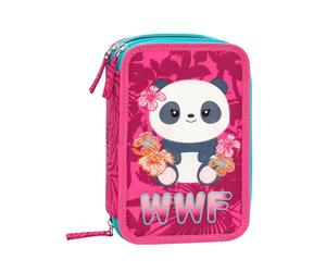 Franco Cosimo Panini 3 Zip Pencil Case, WWF Official, 3 Compartments, School Stationery Organization for Boys and Girls