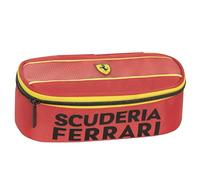 Franco Cosimo Panini Ferrari Kids - Official Ferrari School Pencil Case, Oval Pencil Case for Children and Teenagers, Ideal for Storing Stationery, with Practical Zip Closure, 22 x 7 x 9.5 cm, Rudy