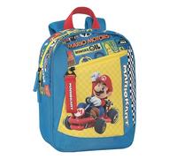 Franco Cosimo Panini Mario Kart - Official Mario Kart Mini Backpack, with Main Compartment, Front Pocket, Padded Straps, Back and Bottom Padded, Practical Zip, 23 x 30H x 10 cm, blue, 23x10x30, Casual