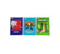Franco Cosimo Panini Mine Craft Rigo B 3rd Grade Notebooks Set of 3 Ghast, Zombie and Creeper