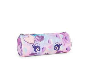 Franco Cosimo Panini MOFU MOFU Official School Pencil Case, Tombolino Pencil Case, Lightweight and Compact, Easy to Carry and Store in Backpack, with Practical Zip Closure, 22 x 8 cm, Purple,