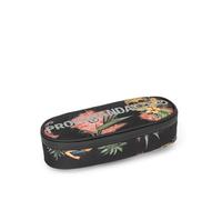 Franco Cosimo Panini Propaganda - Official Propaganda School Pencil Case, Oval Pencil Case, Lightweight, Compact, Easy to Carry and Store in Backpack, Practical Zip Closure, 8 x 22 x 8 cm, Black,