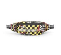 Franco Cosimo Panini Propaganda Official Propaganda Waist Bag with Main Compartment and Flat Back Pocket, Zip Closure and Adjustable Belt, 34 x 14.5 x 9 cm, Reflective Print, Black/Yellow, 14.5x34x9,