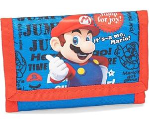 Franco Cosimo Panini Super Mario Official Wallet with Practical Zip Closure and Internal Compartments, Gift Idea for Children and Girls, Blue and Red, Blue and Red Wallet, Taglia Unica, Casual