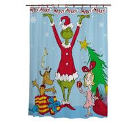 Franco Dr. Seuss The Grinch Holiday 13 Piece Shower Curtain and Ring Set, (100% Officially Licensed Product)