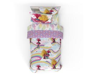 Franco DreamWorks Trolls 3 Band Together Kids 5 Piece Bedding Super Soft Reverisble Comforter and Sheet Set with Sham, Twin, (Officially Licensed Product)
