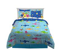 Franco Duvet and Sheet Set with Sham, microfiber, Baby Shark, 7 Piece Full Size