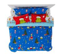 Franco Grinch by Dr. Seuss Holiday & Christmas Bedding Super Soft Comforter and Sheet Set with Sham, 7 Piece King Size (Official Dr. Seuss Product)