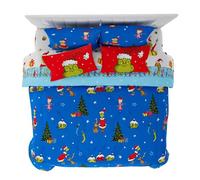 Franco Grinch by Dr. Seuss Holiday & Christmas Bedding Super Soft Comforter and Sheet Set with Sham, 7 Piece King Size (Official Dr. Seuss Product)