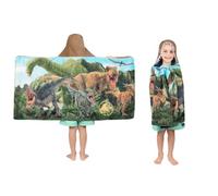Franco Kids Bath and Beach Soft Cotton Terry Hooded Towel Wrap, 24 in x 50 in, Jurassic World Dominion