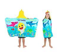 Franco Kids Bath and Beach Soft Cotton Terry Hooded Towel Wrap, 24" x 50", Baby Shark