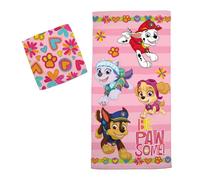 Franco Kids Bath and Beach Soft Cotton Terry Towel with Washcloth Set, 25 in x 50 in, Paw Patrol Girls