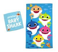 Franco Kids Bath and Beach Soft Cotton Terry Towel with Washcloth Set, 25" x 50", Baby Shark