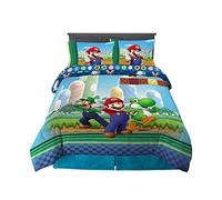 Franco Kids Bedding Super Soft Comforter and Sheet Set, (5 Piece) Full Size, Mario
