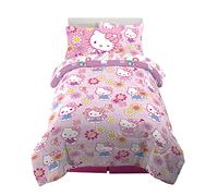Franco Kids Bedding Super Soft Comforter and Sheet Set with Sham, 5 Piece Twin Size, Hello Kitty