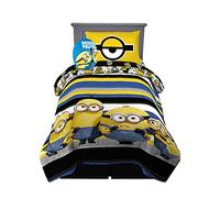 Franco Minions: The Rise of Gru, Kids Bedding Soft Comforter with Sheets and Cuddle Pillow Bedroom Set, 5 Piece Twin Size