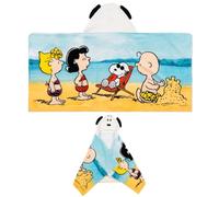 Franco Peanuts Snoopy Kids Super Soft Hooded Bath / Pool / Beach Towel - Soft Cotton Terry Towelling - 24 x 50 Inches - Officially Licensed