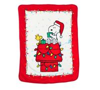 Franco Peanuts Snoopy & Woodstock Holiday Christmas Bedding Super Soft Silk Touch Throw, 40 in x 50 in, (Officially Licensed Product)