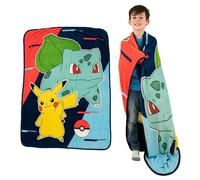 Franco Pokemon Anime Pikachu & Bulbasaur Mickey Raschel Super Soft Kid's Duvet Cover Set 46" x 60" (Officially Licensed Product)