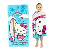 Franco Sanrio Hello Kitty Super Soft Lightweight 100% Recycled Beach Towel Made from Recycled Plastic Bottles, 58 in x 28 in, (100% Official Licensed Sanrio Product)
