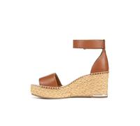 Franco Sarto Women's Clemens Espadrille Wedge Heel Sandals, Cognac Brown Raffia, 4.5 UK