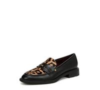 Franco Sarto Women's Edith Slip on Loafers, Black Multi Animal Print, 6 UK