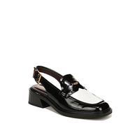 Franco Sarto Women's Giada Slingback Loafer Flat, Black/White Gloss, 5.5 UK