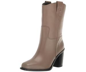 Franco Sarto Women's Valor Square Toe Mid Calf Heeled Boots, Smoke Grey Leather, 7 UK