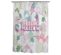 Franco Squishmallows Kids Bath Microfiber Shower Curtain, 72x72, (Officially Licensed Product)