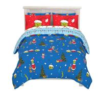 Franco The Grinch by Dr. Seuss Holiday Bedding Super Soft Comforter and Sheet Set with Sham, 7 Piece Queen Size by