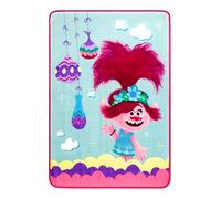 Franco Trolls World Tour Blue Plush Throw, 100% Polyester, Princess Poppy, One Size, Medium weight, Children's Throw Blankets