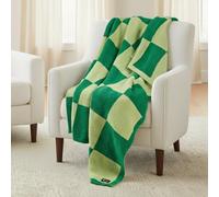 Franco Wicked Elphaba Checkered Bedding Soft Cozy Feather Knit Intarsia Throw Blanket, 50 in x 60 in, (Officially Licensed Product) Collectibles