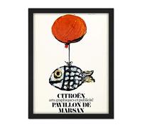 Francois Automobile Exhibition Fish Balloon Advert Large Framed Art Print Poster Wall Decor 18x24 in
