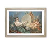 Francois Boucher Painting of a Cupid Framed Print | A2 Oak Framed Wall Art | Ready to Hang | Modern Historical Picture | Living Room Bedroom Lounge Office