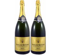 Francois Montand Sparkling Wine - Traditional Method - Blanc de Blancs Brut Magnum - France (1 x 1.5 L) (Pack of 2)