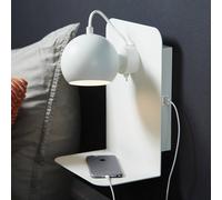 FRANDSEN Ball USB wall light matt white