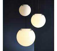 FRANDSEN pendant light Koi, glass, white/black, Ø 25 cm