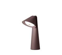 FRANDSEN LED rechargeable table lamp Ami, brown, 32 cm, dimmable