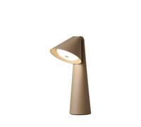 FRANDSEN LED rechargeable table lamp Ami, grey-beige, 32 cm, dimmable