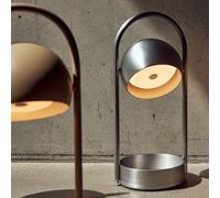 FRANDSEN LED rechargeable table lamp Ball Portable, sand grey, steel