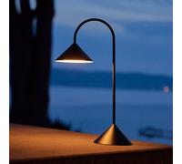 FRANDSEN LED rechargeable table lamp Grasp, black, 47 cm, metal