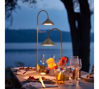 FRANDSEN LED rechargeable table lamp Grasp, brass-coloured, height 47 cm