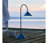 FRANDSEN LED rechargeable table lamp Grasp, petrol, 47 cm, metal