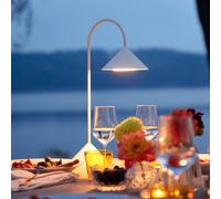 FRANDSEN LED rechargeable table lamp Grasp, white, height 47 cm, metal