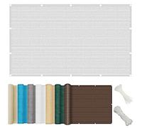 Frangivento da 125x800 cm - Rete Anti-UV per Balconi Protezione Esterno Piscina Inclusi Fascette e Funi Colore Bianco
