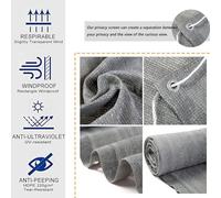 Frangivisto Balcony Screen 85x700 cm - Wind-Resistant Privacy Protection Garden Fence Cover with Grommets Ropes & Ties Light Grey Outdoor Shade Solution