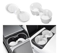 frani Center Console/Backseat Cup Holders 2 Pack Designed for Model 3 Highland 2024-2026,Tesla Model 3 Highland Interior Center Console Accessories White