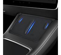 frani Wireless Charging Cover(Black Carbon Fiber Texture) Designed for Tesla Model 3/Y 2021-2024,Tesla Center Console Cover Accessories for Model 3/Y(Not for Model 3 Highland 2024)
