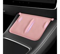 frani Wireless Charging Cover(Light Pink Carbon Fiber Texture) Designed for Tesla Model 3/Y 2021-2024,Tesla Center Console Cover Accessories for Model 3/Y(Not for Model 3 Highland 2024)